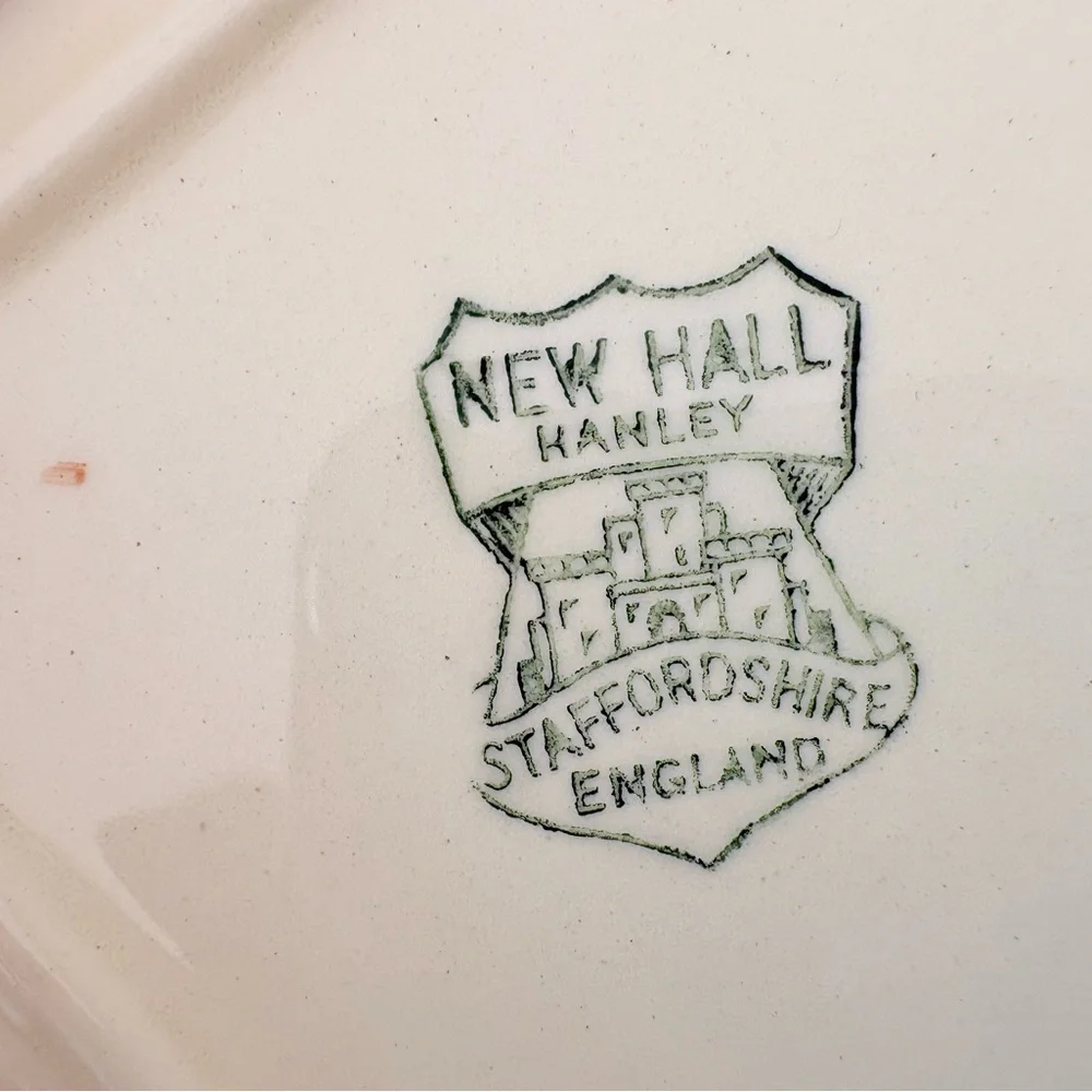(2) Antique New Hall Hanley Staffordshire Dickens Ceramic Cigar Ashtray Pin Tray